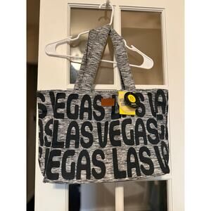 Robin Ruth Las Vegas mediumTote Bag – Black/Gray Striped – NWT